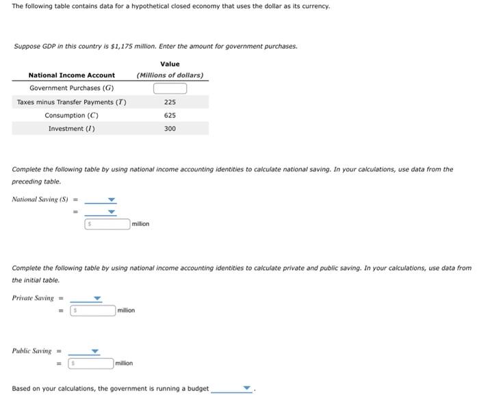 Consider the table which contains hypothetical data