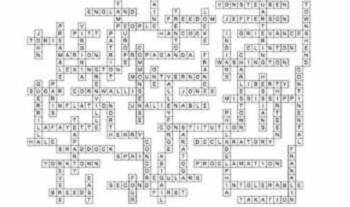 The revolutionary war and constitution review crossword puzzle